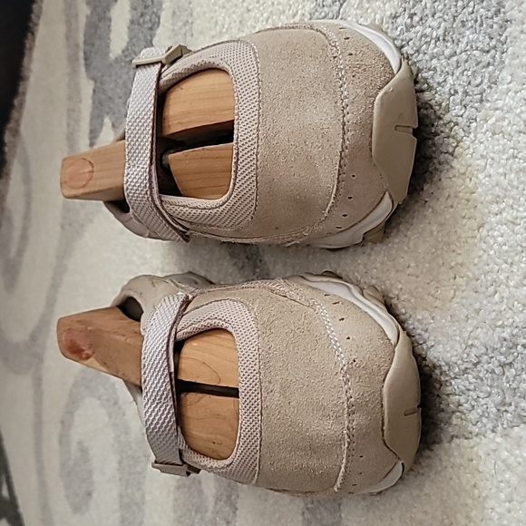 Ryka mule sneaker slipon 9 womens light tan suede textile adjustable comfy - Picture 2 of 9